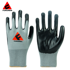 Guantes de Trabajo Recubiertos de Nitrilo Azul Negro, Forro de Nailon y Poliéster, Calibre 13, U3, Guantes de Trabajo Sumergidos en Nitrilo y Poliéster para Construcción - Product Image 3