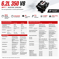 Moteur marin Mercury MerCruiser 6.2L 350 V8 350HP Bravo III Sterndrive, moteur hors-bord essence pour bateau de croisière