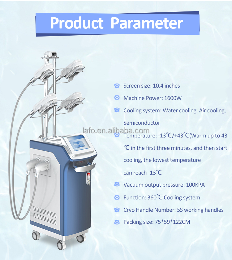 Non Invasive 5 cryo Handles Slimming Cryolipolysis 360 Fat Reduction Slimming Criolipolisis Machine LF-245D
