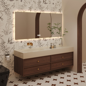 Sistema de gabinete de baño Premium con fregadero, almacenamiento refinado y espejo para discernir el gusto Gabinete de baño cómodo - Product Image 3