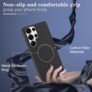 Funda Magnética de Fibra de Carbono <span class=keywords><strong>para</strong></span> Teléfono Móvil <span class=keywords><strong>Samsung</strong></span> S26 S25 S24 S23 <span class=keywords><strong>S22</strong></span> <span class=keywords><strong>Ultra</strong></span>, <span class=keywords><strong>Forro</strong></span> Aterciopelado, Funda Protectora <span class=keywords><strong>para</strong></span> iPhone 17 Pro - Product Image 4