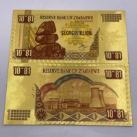 Billet de banque en or du Zimbabwe, collection de coupures de millions, milliards, trillions, vigintillions, avec numéros de série variés et designs originaux