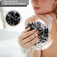 Nouvelle mode éponge en maille de pouf de bain en luffa riche en bulles/doux éponge de bain en mousse bouffée de couleur mélangée