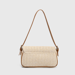 Women's Summer Vacation Style Small <b>Square</b> Straw Bag for Hot Selling Fashionable Fiber Woven Zip Closure Shoulder Bag Tanjing - Product Image 2