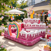 Cake Theme Inflatable Bouncer Slide Inflatable Bouncy Castle Kids Jumping Trampoline for Birthday Parties Jumping Castle