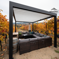 Pergola motorisée à toit rétractable Airfun avec construction en MDF, imperméable, protection UV, résistante à la neige et au vent, pour usage extérieur