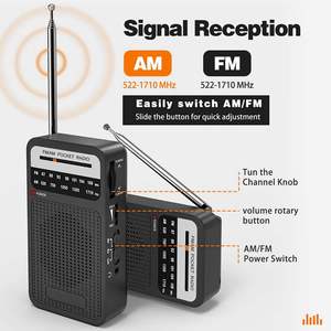 Portable AM FM <b>Pocket</b> Radio With Built-in Speaker Telescopic Antenna For Home And Outdoor Use - Product Image 3