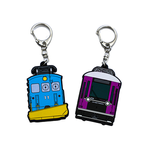 Digital Printing Clear Epoxy Cover Double Sides Traffic Souvenir Metal Train Themed Keychain with <b>Snap</b> <b>Hook</b> - Product Image 5