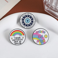 Broches et épingles en émail personnalisées « Autiste et Fier » avec texte arc-en-ciel « Votre joie autiste est valide », badges pour sacs à dos et revers, bijoux et cadeaux