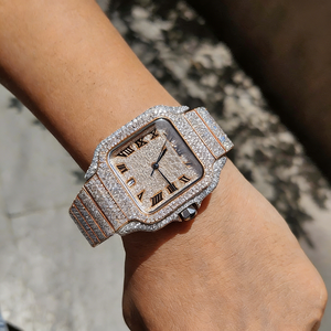 Orologio di Lusso con Diamanti Moissanite, Completamente Tempestato di Diamanti, Movimento Automatico, Orologio da Polso Hip Hop Bling con Data - Product Image 2