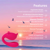 Vibrateur CRAVE AI à double moteur avec télécommande, masseur personnel rechargeable en silicone sûr pour le corps, pour femmes