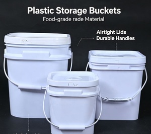 Grands bacs carrés pour <span class=keywords><strong>granulés</strong></span> d'aliments pour lapins en vrac, seaux durables de qualité alimentaire pour la réception des petits animaux et les aliments solides - Product Image 4