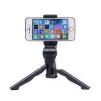Mini trépied portable 2-en-1 avec poignée rotative, clip E, support de téléphone portable et support de table en plastique durable