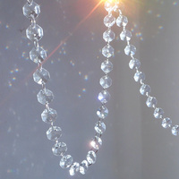 Chaîne de perles octogonales en cristal transparent de 14 mm, 1 mètre, pour lustre, décoration de mariage, fête, perles en cristal en gros
