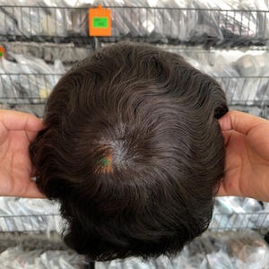 ทูเป้ผมแท้แบบฝรั่งเศสเต็มศีรษะสำหรับผู้ชาย ความหนาแน่นต่ำ 80%  ไรผมฟอกสี คุณภาพสูง - Product Image 4