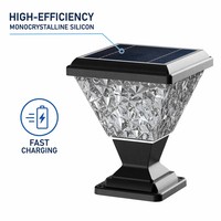 Lampes solaires étanches pour jardin IP65, mini lampes carrées à capteur automatique avec télécommande pour poteaux de portail, colonnes et décoration de villa