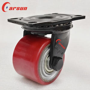 Heavy Equipment Casters 540kg Capacity <b>Cast</b> <b>Iron</b> Core Polyurethane Wheel Steel Ball Bearings Rigid&Swivel Fixed Casters - Product Image 3