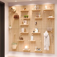 Organisateur mural en bois écologique, étagère de rangement durable, panneau d'affichage esthétique moderne pour cuisine et salon, modulaire