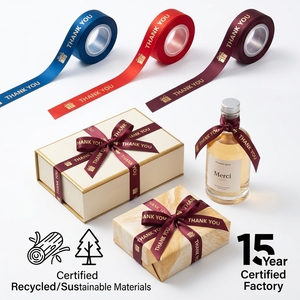 Cinta de Tencel Reciclado con Logotipo Personalizado, Cinta de Lyocell Sostenible de Lujo para Cajas de Perfume <span class=keywords><strong>y</strong></span> Joyería, Cinta Suave Similar a la Seda - Product Image 1
