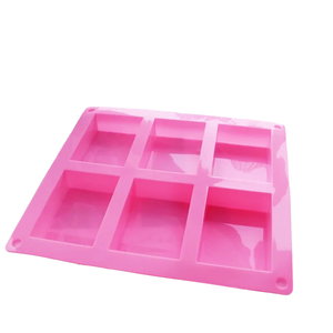 Moule en silicone pour gâteaux et savons, 6 cavités rectangulaires, 23,2x21,5x2,5cm, non toxique, écologique, résistant au four, couleur personnalisée, 100ml - Product Image 3