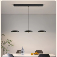 Luminaire suspendu minimaliste réglable en hauteur, à montage en surface, pour îlot de cuisine, lampe suspendue noire pour plafond