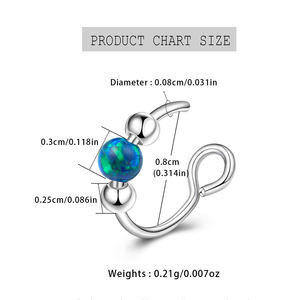 Anneau de nez en opale à tête obcuse en acier inoxydable personnalisable, anneau de lèvre sans perçage, faux clip d'oreille, bijoux pour femmes et hommes - Product Image 2