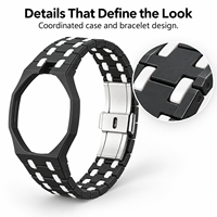 Biokeramik-Uhrengehäuse und Modifikations-Set mit achteckigem Gehäusedesign und buntem Gliederarmband
