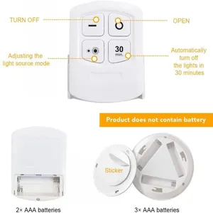 Luz LED Brillante para Gabinete, 3W, Control Remoto Inalámbrico, Regulable, Lámpara Nocturna para Armario, Dormitorio, Cocina - Product Image 5