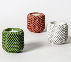 Décoration de <span class=keywords><strong>table</strong></span> pour la maison : Vases et récipients uniques en béton gaufré, design ciment, porte-fleurs coloré pour <span class=keywords><strong>cire</strong></span> parfumée - Product Image 4