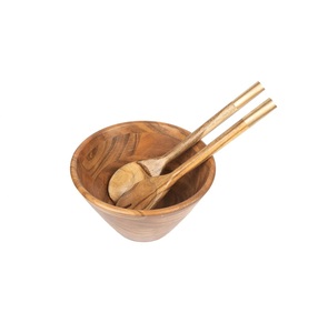 Suministro al por Mayor de Juego de Tazón y Cuchara de Madera de Acacia Sostenible para Servir Ensaladas, Sopas, Curry y Uso en la Cocina en Cantidad a Granel - Product Image 1