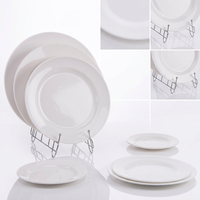 Assiette ronde en mélamine blanche, plat de service peu profond pour buffet, steak, fruits, collations, pique-nique, usage hôtelier