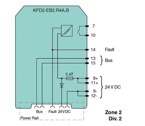 Pepperl+Fuchss KFD2-EB2.R4A.B Redundant Power Feed Module 20-30VDC Rail Fault <b>Relay</b> for K-system Intrinsic Safety Barrier - Product Image 4