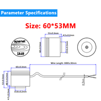 Haut-parleur vibrant étanche OEM 60 mm 4 ohms 50 W, système audio haut de gamme pour montage au plafond, système audio pour baignoire, unité de haut-parleur personnalisée
