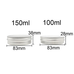 Recipiente de envase de metal cosmético Bote de 30ml 60ml 80ml 100ml 150ml Jarra redonda de aluminio lata con tapa de ventana - Product Image 4