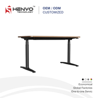 Bureau debout électrique à double moteur Henvo, réglable en hauteur, ergonomique, pour ordinateur, avec contrôle intelligent par mémoire, pour la maison et le bureau, certifié CE