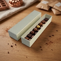 Boîte cadeau en carton rigide personnalisée avec couvercle et base, de qualité alimentaire, pour chocolats et truffes, en promotion