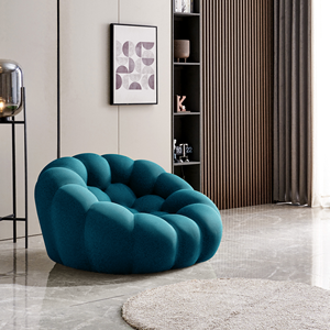 47'' Modern Oversized Single Bubble Mesh Upholstered Modular Fabric <b>Floor</b> Couch No Assembly Required for Apartment Villa Living - Product Image 2
