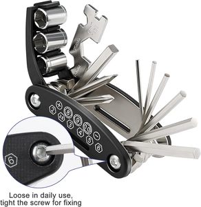 Kit de herramientas de reparación de bicicletas, destornillador de vaso con llave plana multifunción plegable <span class=keywords><strong>16</strong></span> en 1 - Product Image 4