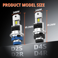 Gview G18DP Faros Led D4S D4R 6000K Súper Brillantes Blancos Serie D Bombilla de Xenón 90W Lámpara de Repuesto para Faros Delanteros de Coche con Larga Vida Útil