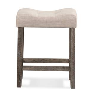 Tabouret de selle à hauteur de comptoir tufté DB Sora Lot de 2 Taupe-pour le salon - Product Image 5