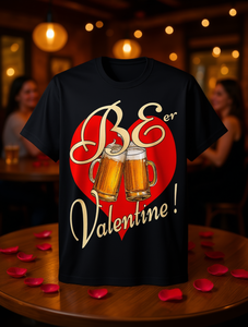 T-shirt da uomo per amanti della birra, per San Valentino, nera, casual, girocollo, a maniche corte, stampata, regalo divertente per il fidanzato - Product Image 2