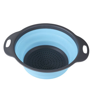 Lot de 2 paniers de drainage pliables en silicone pour légumes et fruits, ronds, en caoutchouc, pour cuisine - Vente en gros ZY20 - Product Image 4