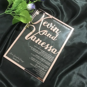 <span class=keywords><strong>Invitation</strong></span> personnalisée de luxe en acrylique pour mariage, baby shower, <span class=keywords><strong>anniversaire</strong></span>, célébrations - Impression UV, respectueuse de l'environnement - Product Image 3