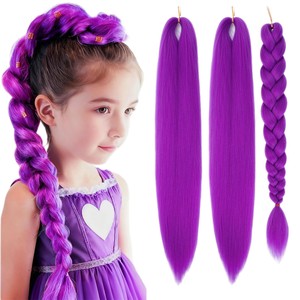 วิกผมถักเปียสีม่วงรูมิ ไฟเบอร์คาเนคาลอน ทนความร้อน สำหรับคอสเพลย์ เหมาะกับทุกรูปหน้า - Product Image 3