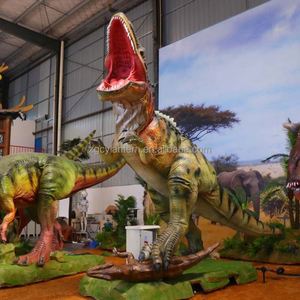 Giganotosaurus animatronique haut de gamme de 6 m marchant sur un Compsognathus pour la décoration de parcs à thème intérieurs/extérieurs et centres commerciaux - Product Image 2