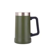 Mug isotherme réutilisable de 20 oz personnalisé pour véhicule, avec poignée, pour bière ou comme thermos.