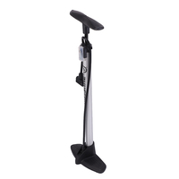 Pompe à plancher debout noire 160psi/8 bar pompe à air de vélo haute pression avec poignée en plastique confortable à 2 tons