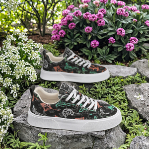 Chaussures de course décontractées pour hommes en toile noire à lacets, avec semelle intérieure en PVC et doublure en maille, idéales pour la saison automne - Vente en gros - Product Image 3