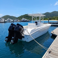 Yacht de pêche en fibre de verre à grande vitesse 8.50m, bateau à vitesse avec Console centrale, Yacht de pêche à vente