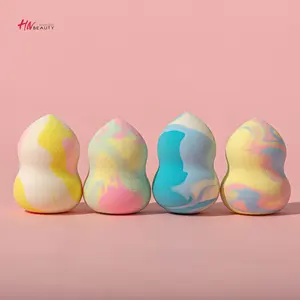 Çok fonksiyonlu profesyonel makyaj puf güzellik mikrofiber yumurta kozmetik toz puf güzellik mermer makyaj sünger